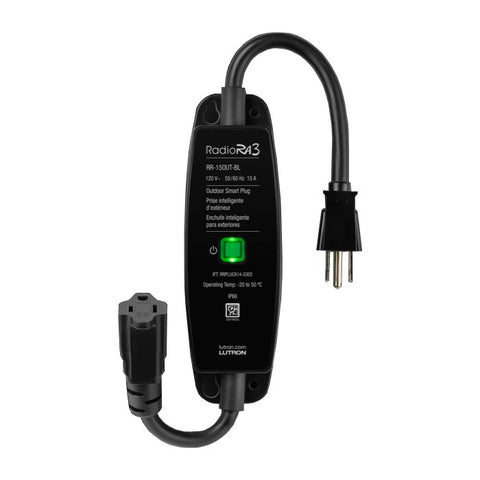 Lutron RadioRA3 RR-15OUT-BL, Outdoor Plug-in Switch Black